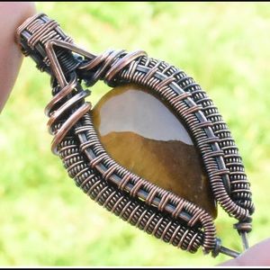 Tiger Eye Gemstone Handmade Pendant 2.36 Inch